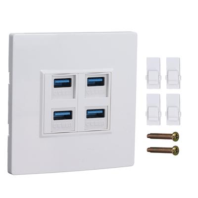 4 Port Ethernet Wandsteckdose USB3.0 5Gbps Duplex Datenkommunikation Ethernet Panel Wandstecker