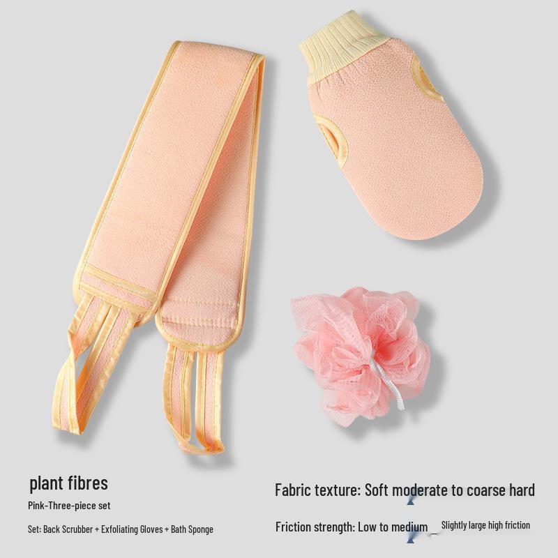 Double-Sided Exfoliating Bath Towel - Pain-Free Skin Care for Men & Women with Fine Sand Texture, Ideal for Back Scrubbing and Bathing.