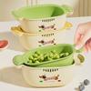 Dopamine Double Layer Drain Basket Stackable Large Capacity Fruit Storage Basket Space-saving Cute Handle