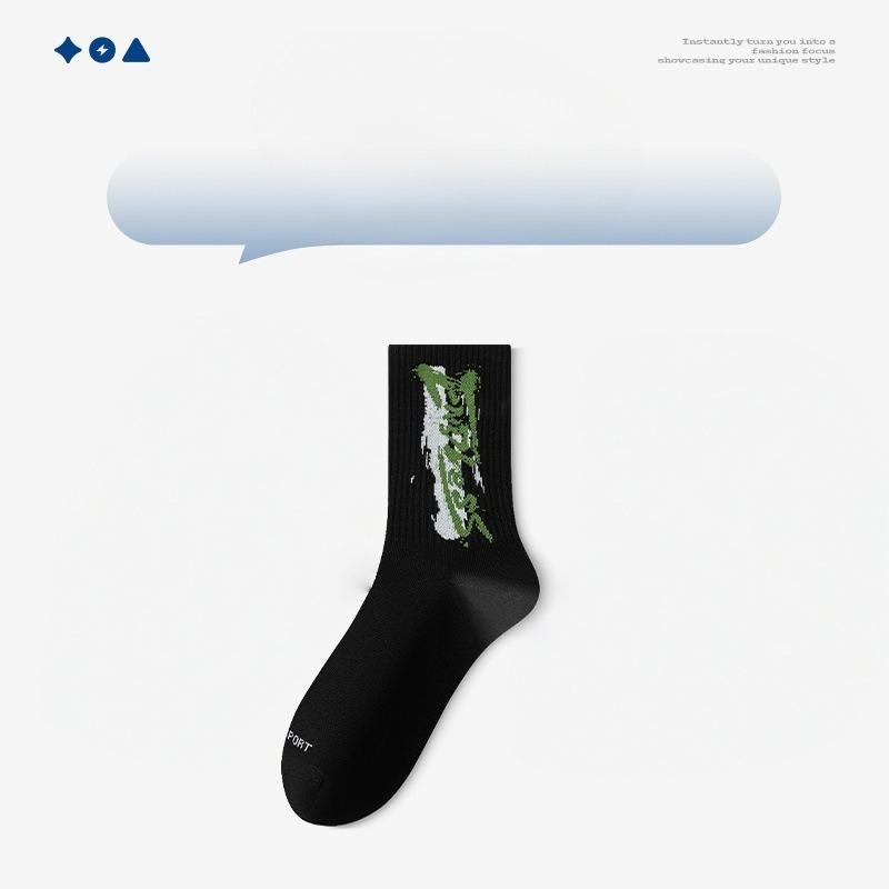 

Мужские дезодорирующие влагопоглощающие студенческие хлопковые носки-гольфы на весну и осень 1 pair чёрный