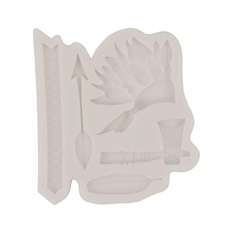 Arrow Feather Indian Headdress Silicone Mold Cake Decorating Mold Fondant Mold