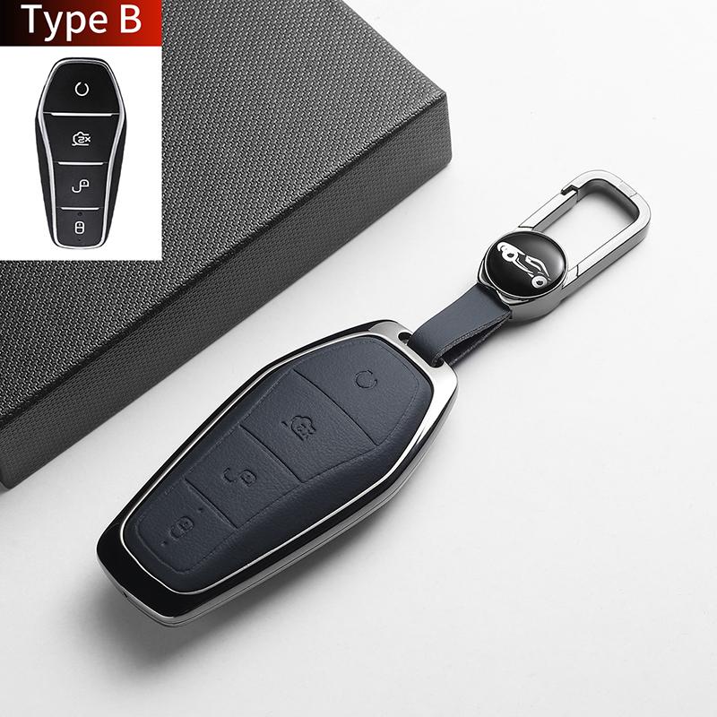 For BYD Han EV Dolphin Song Plus DMI Seagull Yuan UP Qin Pro Seal 06 Escort 7 Tang L Leather Metal Car Key Case Cover Accessorie