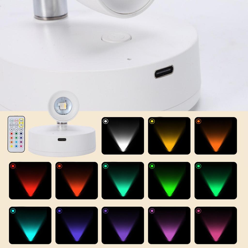 Rechargeable LED Spotlight With RC, Indoor Plants Wall Painting Display Ambient Lighting, Wireless Artwork Focus Spotlight