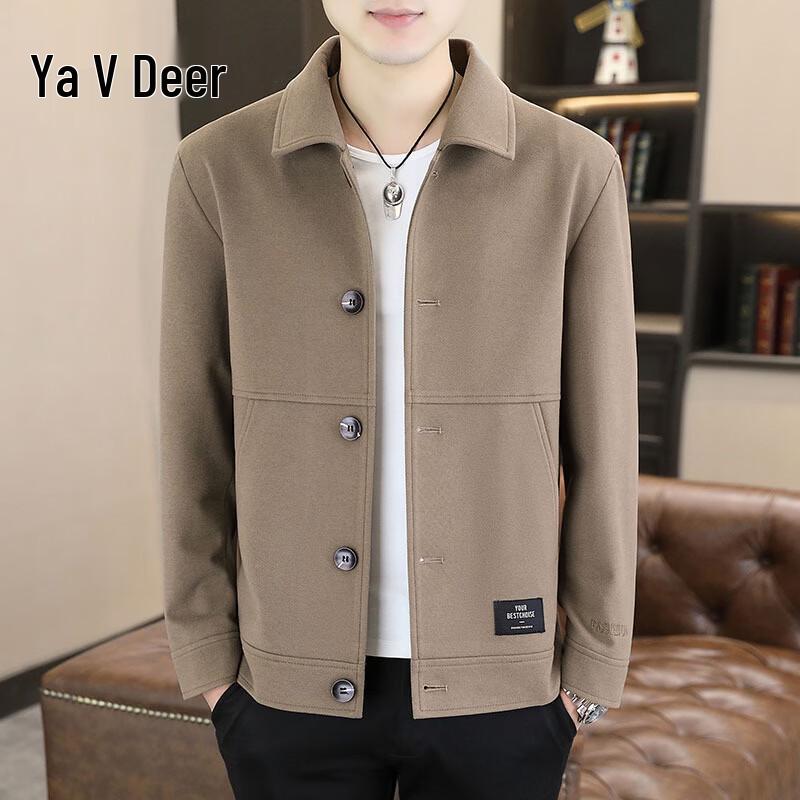 Yalu Men s 2025 Spring Autumn Striped Casual Lapel Jacket 3XL