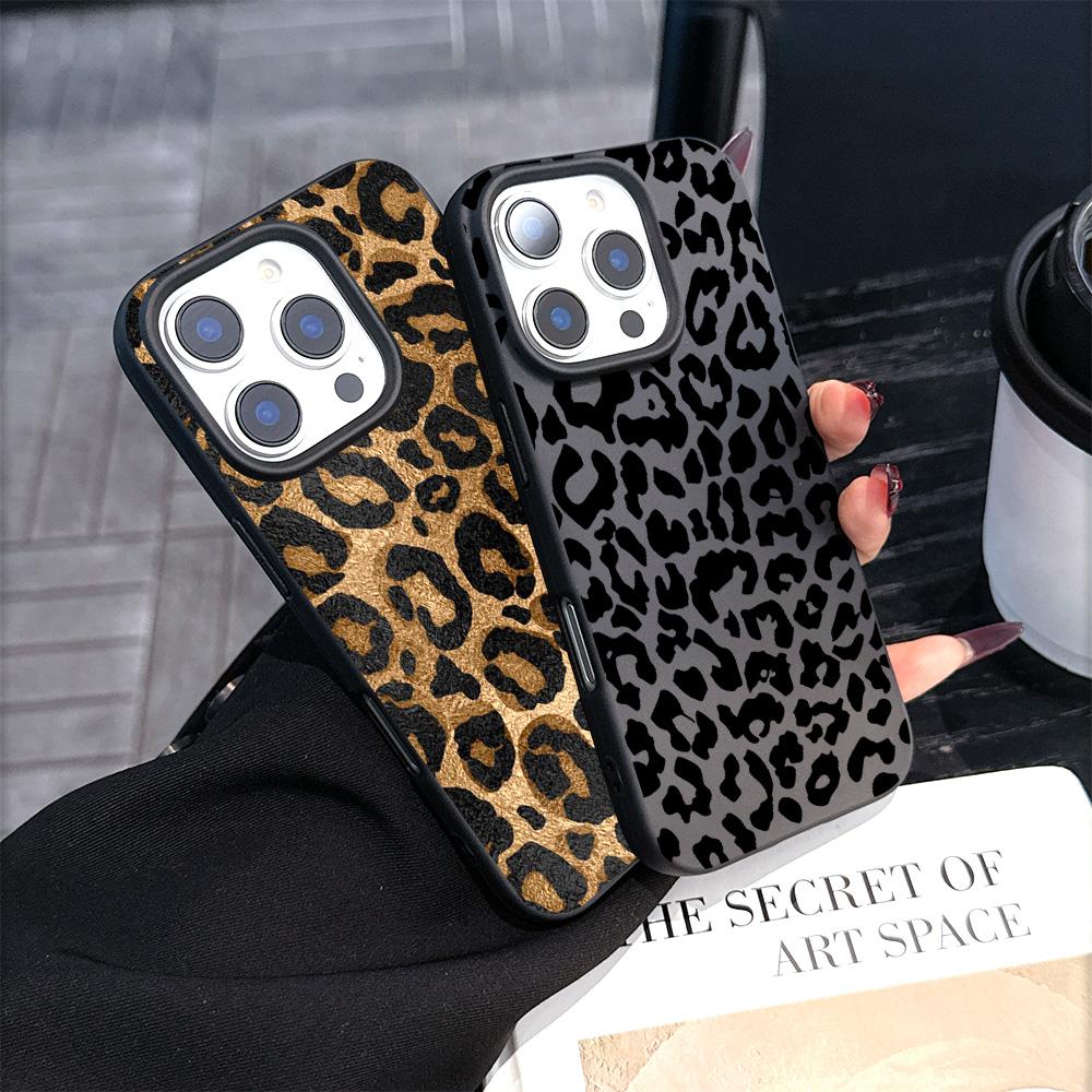 INS Brown Leopard Print Y2K Luxury Matte Phone Case For iPhone 17 16 15 14 Plus 13 12 11 Mini Air Pro X XS Max SE 7 8 Plus Cover