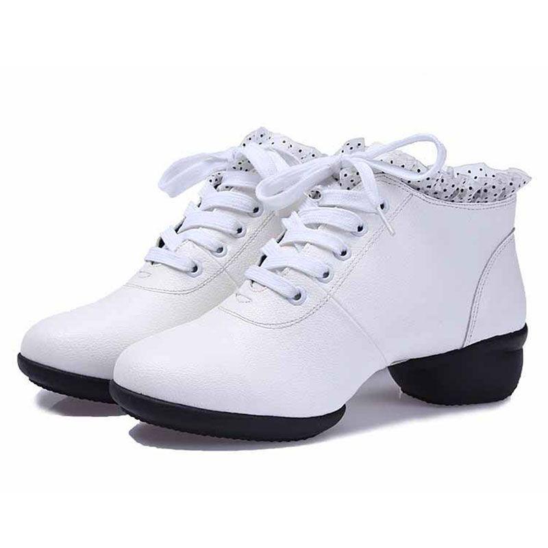 Women's Modern Ballroom Mid-Calf Dance Boots - Soft Sole, Mid-Heel.