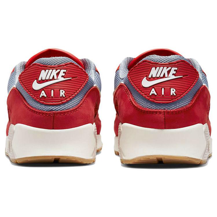 New Nike Air Max 90 Premium Gym Red Smoke Grey Gum DH4621-600