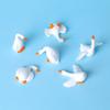 6Pcs Mini Resin White Goose Figurines Cute Cartoon Design And Vivid Colors For Desktop Decor Bonsai Micro Landscape Diy Craft