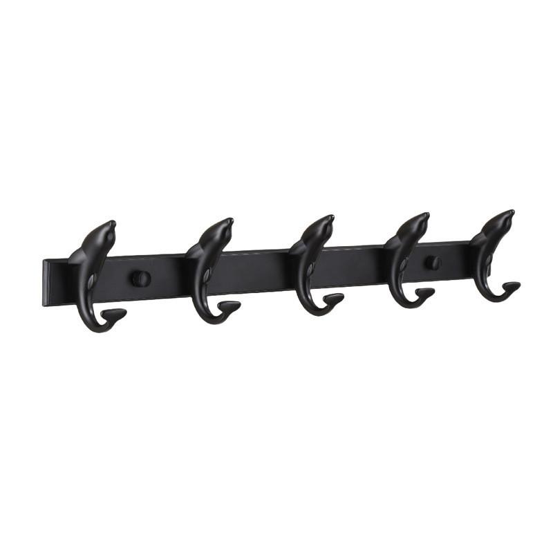 Tuqiu Black Dolphine Bathroom Robe Hook Wall Hooks Aluminum Kitchen Towel Hook Black Key Hat Bag Hanger Holder Clothes Hook