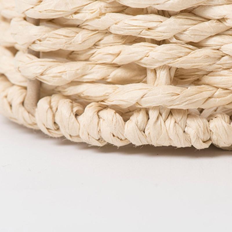 Handwoven Paper Cord Organizers Essential Household Paper Rope Basket Bin for Modern Storage Needs