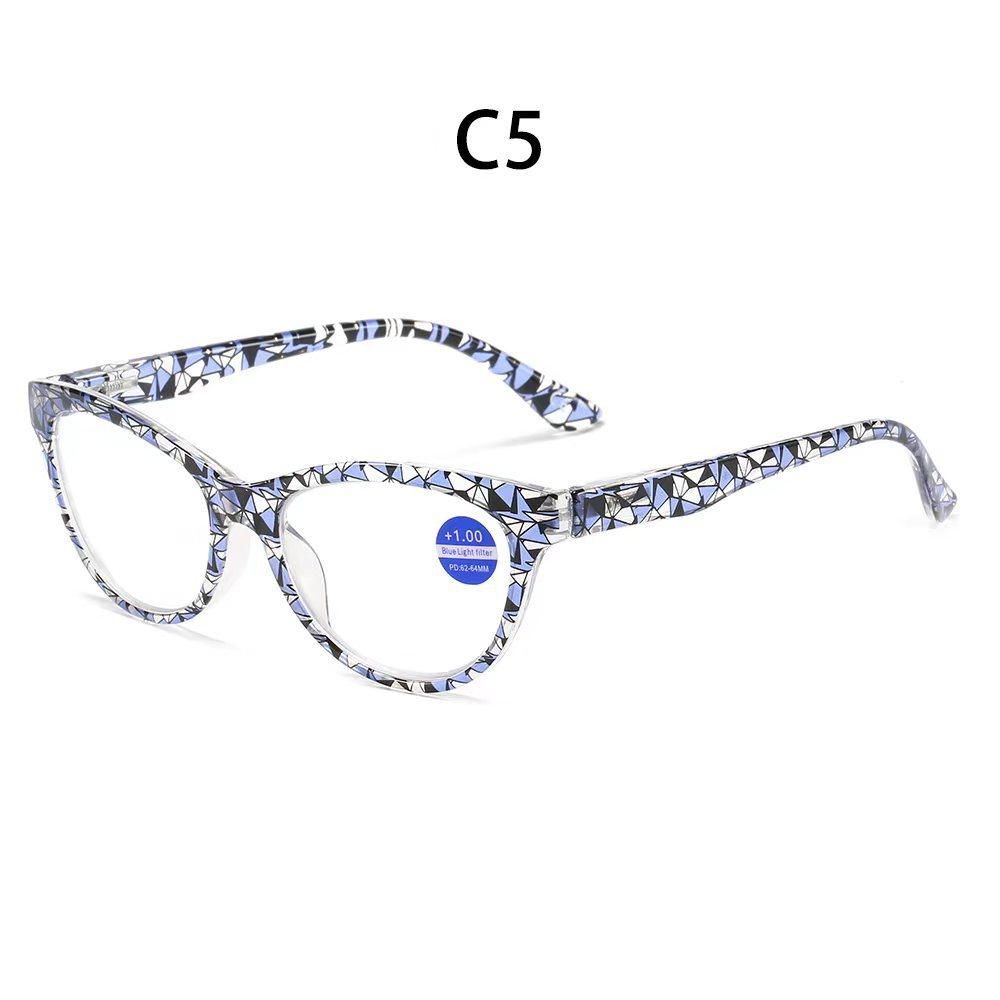 

Очки для чтения с защитой от синего света, женские трендовые очки для чтения в оправе с принтом, защита глаз, очки для пресбиопии от +1,0 до +4,0 2.5