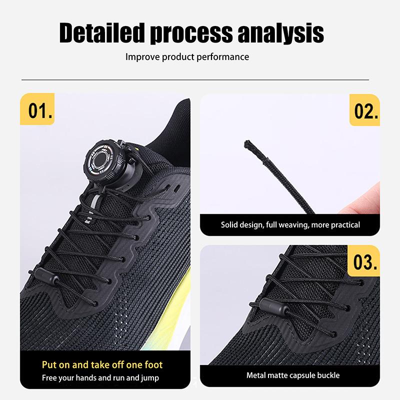 Thick Rope Swivel Buckle Shoelaces new upgrade Automatic Laces Without ties Children Adults Sneakers Shoelace Shoe Accessories