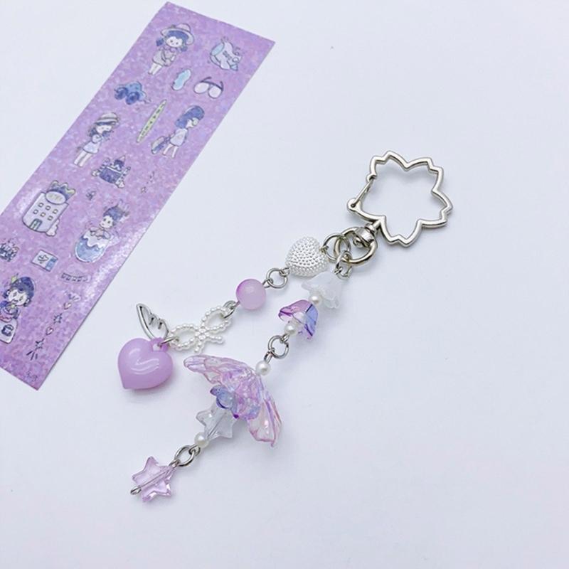 Crystal Beads Five-Pointed Star Hang Tags New Year Jewelry Making Tassels Shell Flower Pendant for Keychain Crafts