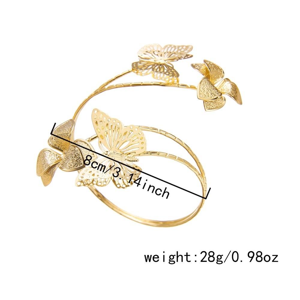 Weißer Schmetterlingsblumen-Armreif Goldfarbene Blumenmanschette Armring Vintage Spiral-Armband Geschenke