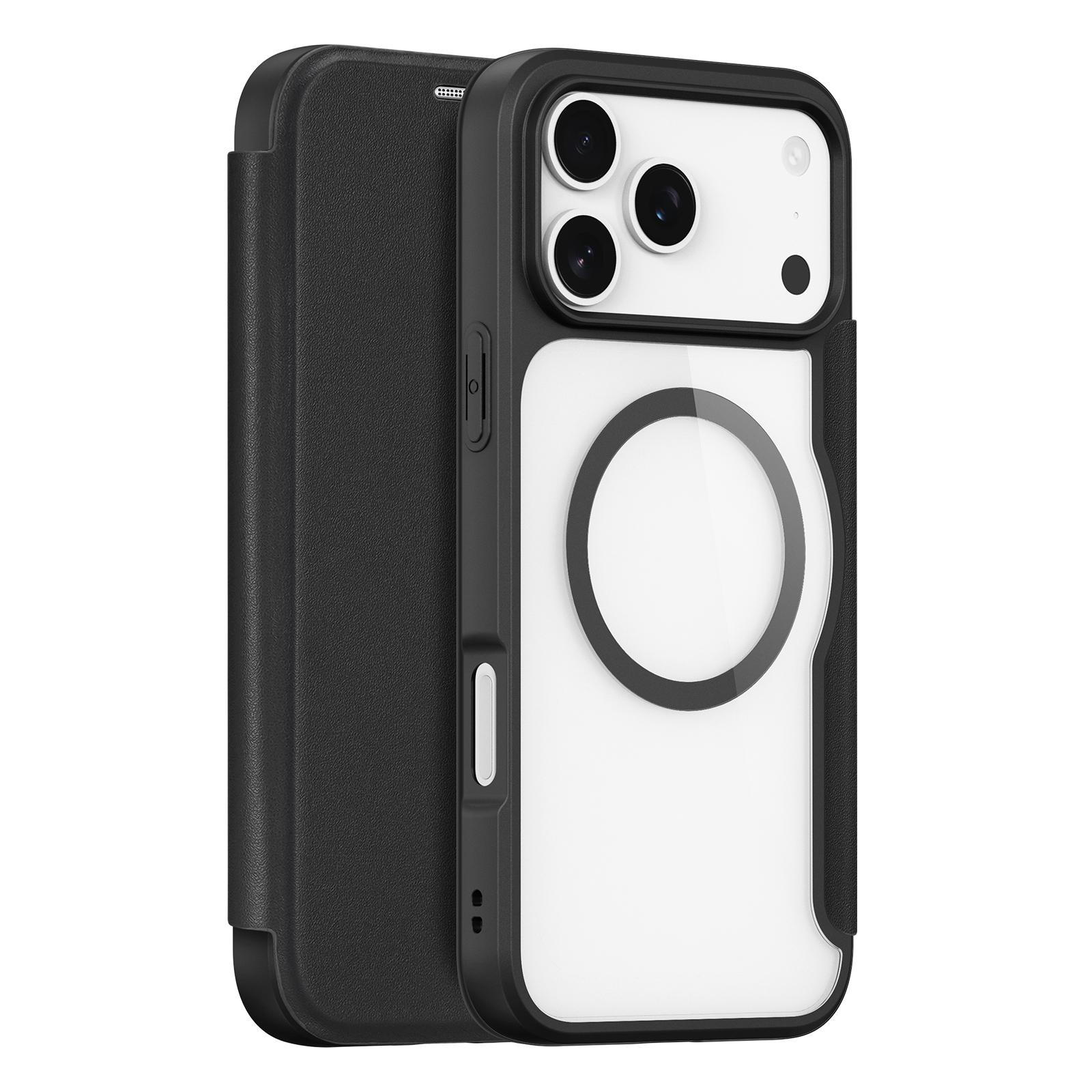 

For iPhone 17 Pro Max Leather Case DUX DUCIS Skin X Pro Series Flip Cover Compatible with MagSafe Black