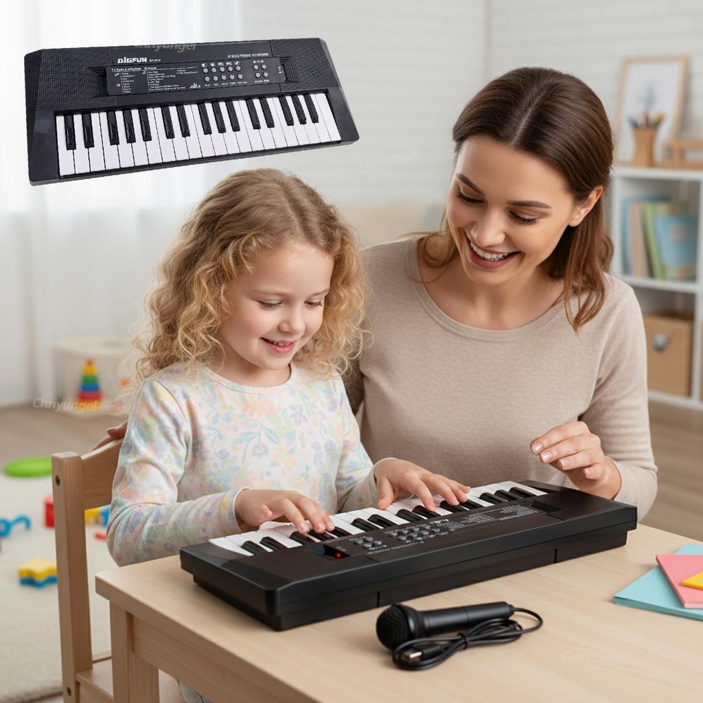 37 Tasten Elektronisches Kinderklavier mit Mikrofon Lernspielzeug Musikinstrument für Kinder Kleinkinder Jungen Mädchen Geburtstagsgeschenk