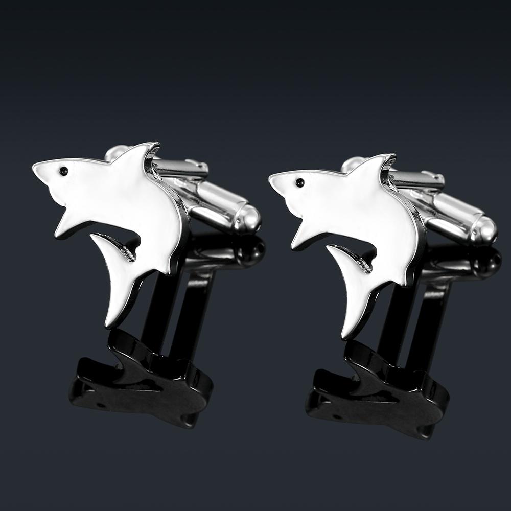 Funny Dolphin Shaped Mens Cufflinks Cute Whale Shark Marine Animal Design Sleeve Button For Suit Shirt Jewelry