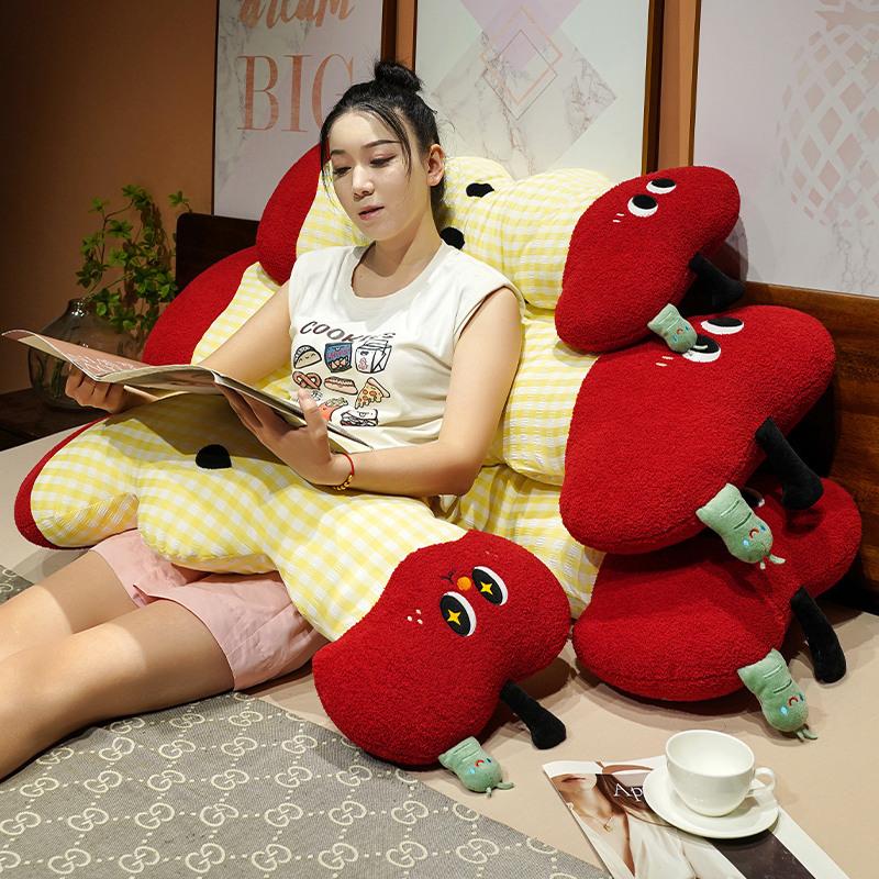 Creative Fun Apple Long Throw Pillow Plush Toy Apple Core Doll Home Sofa Pillow Cushion Rag Doll