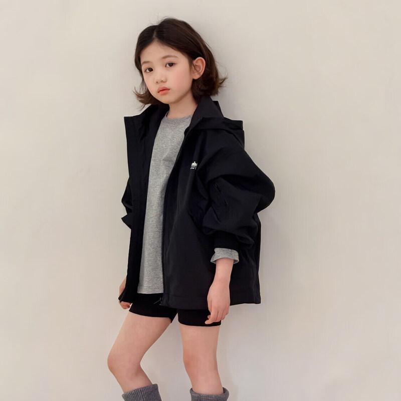SEVEN BOBI Girls Korean Style Hooded Windbreaker Jacket 130 cm