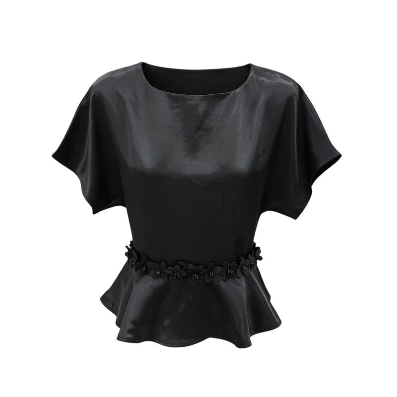 La Chapelle Women s Elegant Waist Tie T-Shirt M
