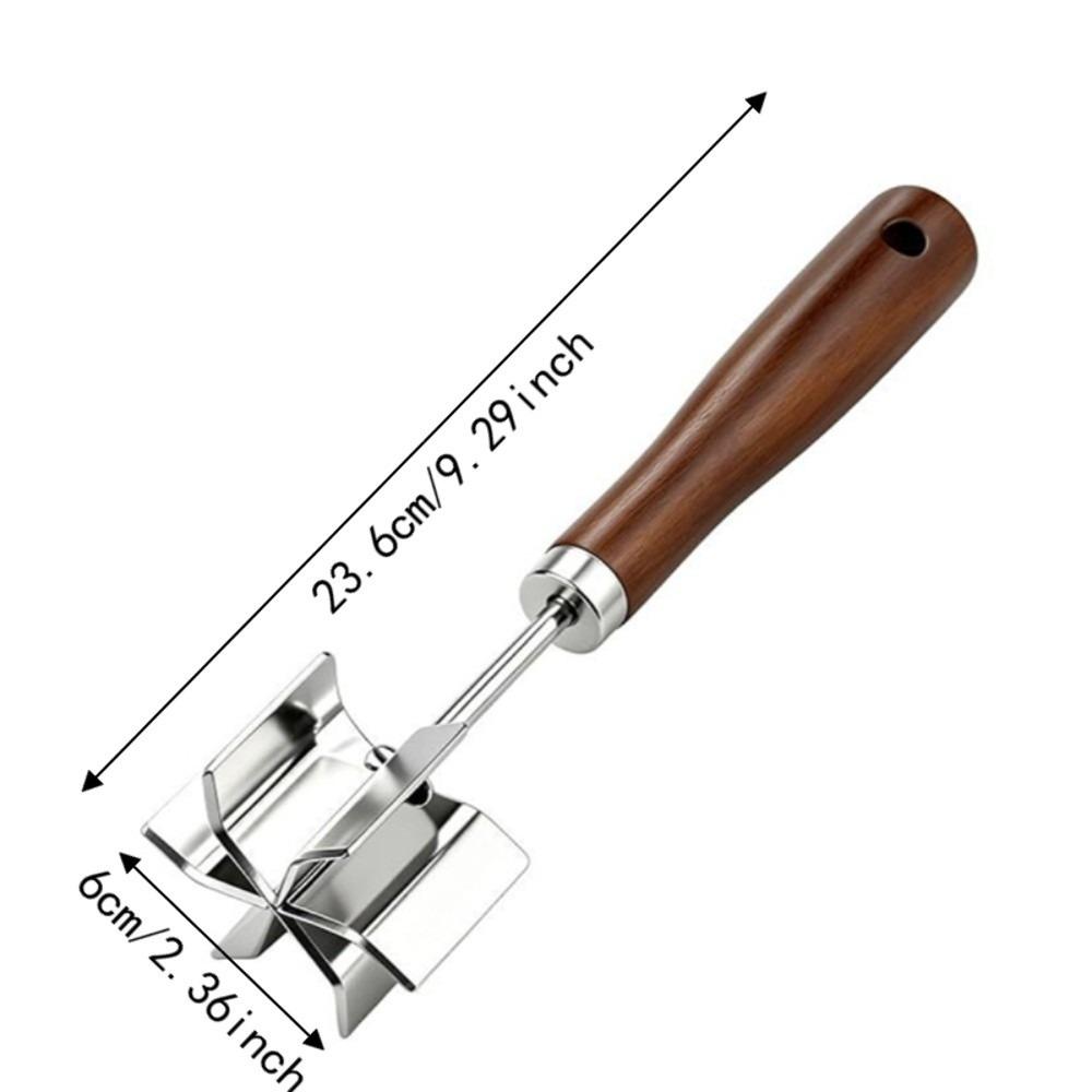 Stainless Steel Food Masher Wooden Handle Ground Beef Chopper Food Grinder Meat Patty