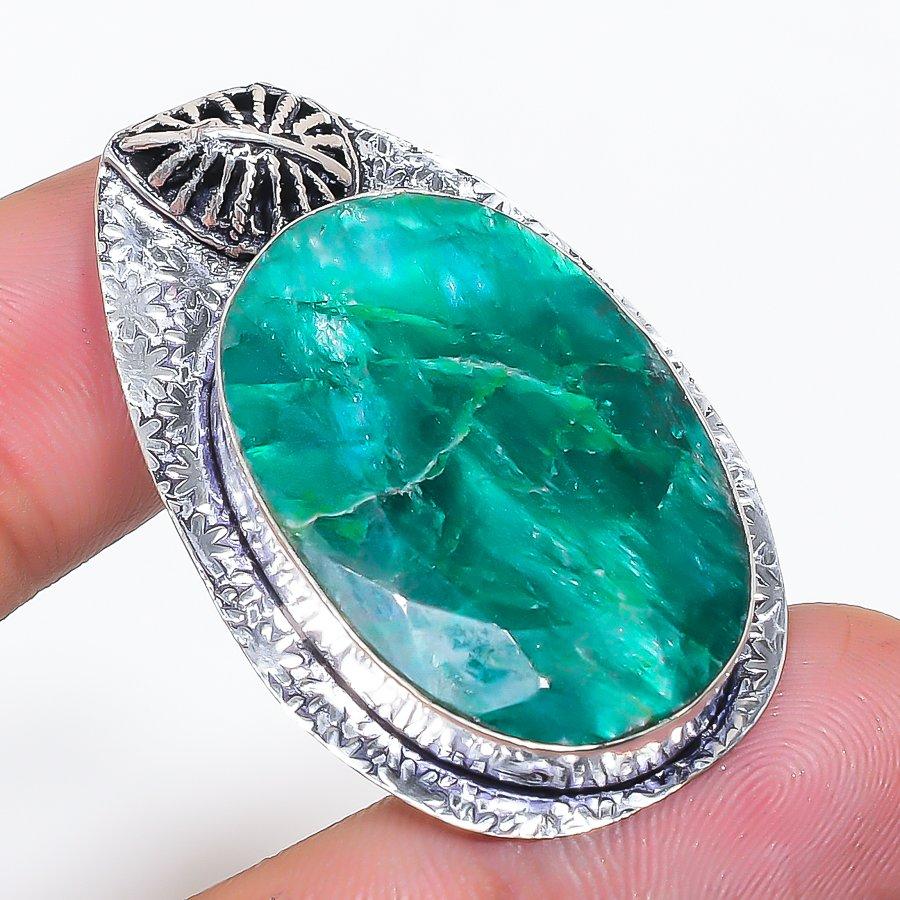 Skota Emerald (Simulated)Gemstone 925 Sterling Silver Jewelry Pendant 1.69  AP-14292