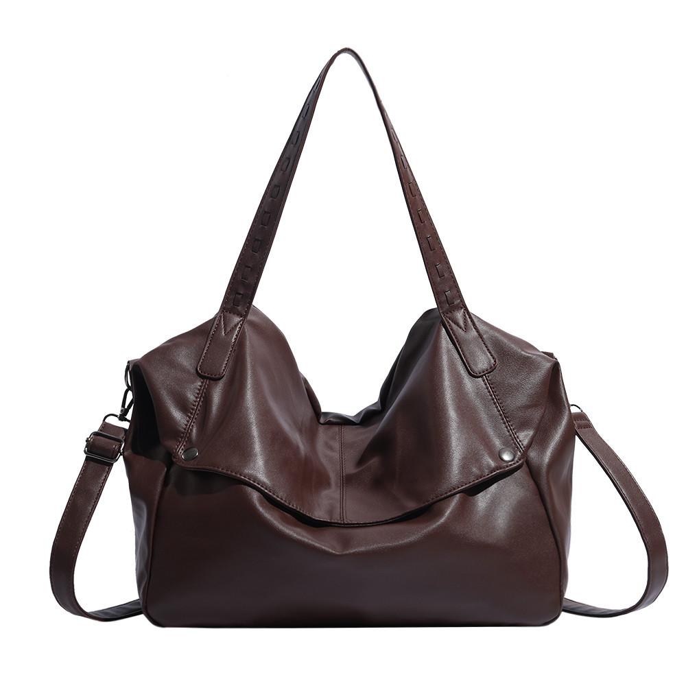 2025 New Large Capacity Single Shoulder Bag for Women, European and American Style Vintage Soft Leather Tote Bag, Simple Casual Crossbody Bag