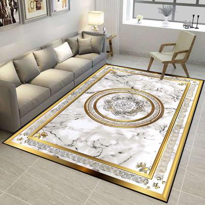 Alfombra Estilo Lujo Dorado Sala de Estar Patrón Mármol Tamaño Grande Alfombras Antideslizantes Lavable a Máquina Felpudo de Entrada Habitación Baño