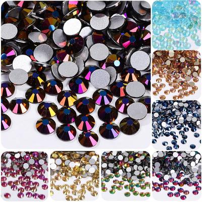 Crystal Glass Flat Bottom Drill Diy Nail Art Diamond Jewelry Accessories Round Rhinestone Doll Mobile Phone Nail Sticker Drill