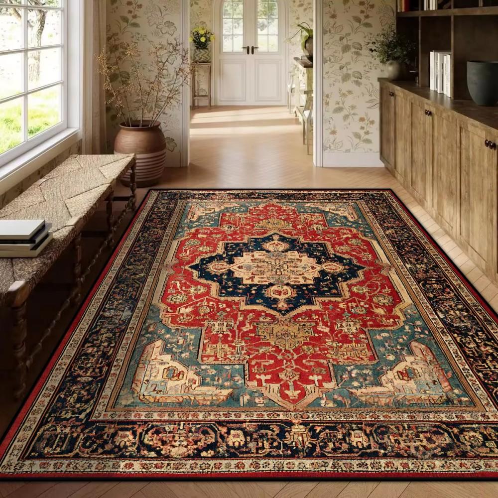 Japanese Style Cherry Blossom Rug Non Slip Washable Soft Floor Mat for Bedroom Living Room Kitchen Entryway Home Decor