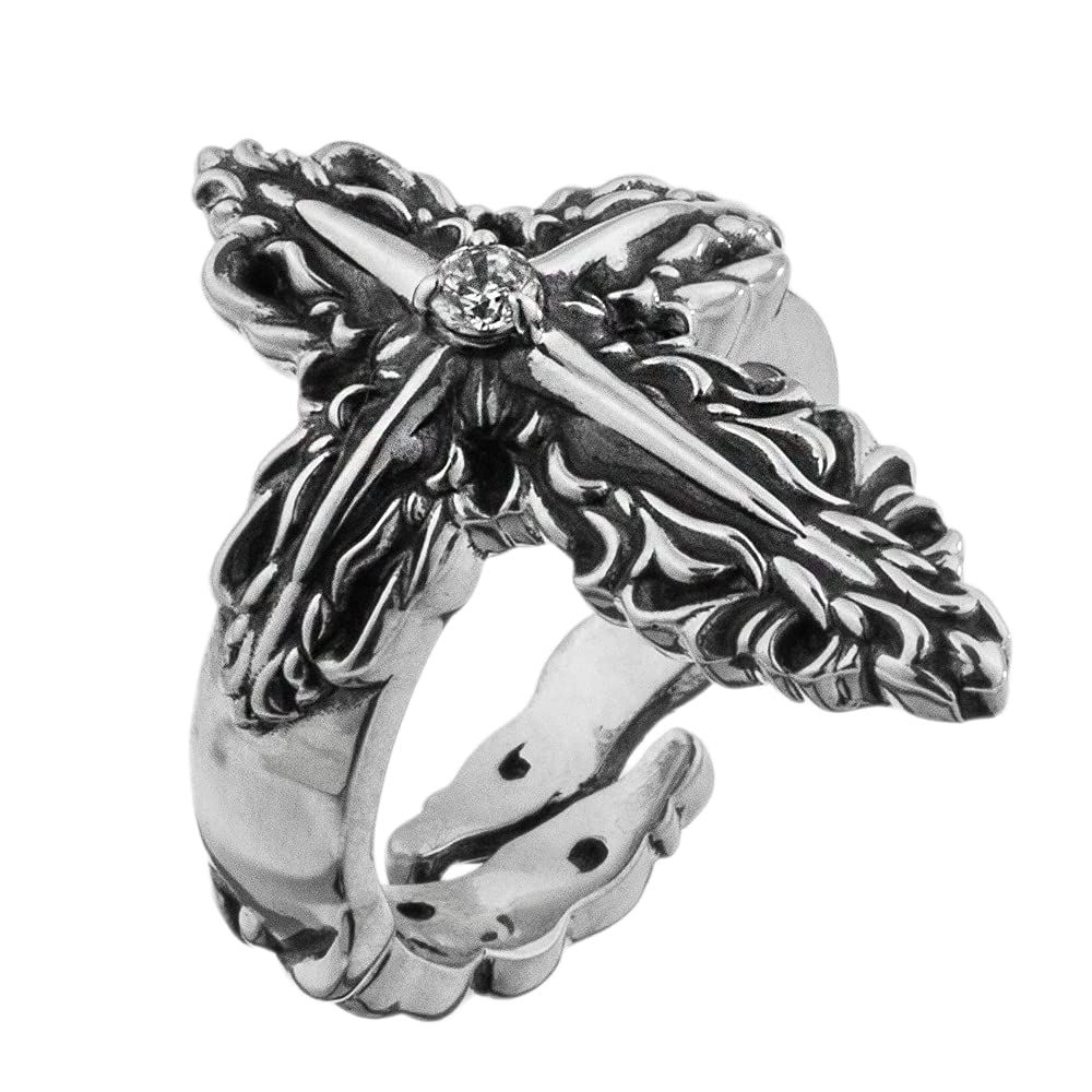 Artemis Classic Layered Cross Silver Silver Accessories for Men and Brand Silver 925 Ring, Ring, ACR0286, Women, Jewelry, Ring,