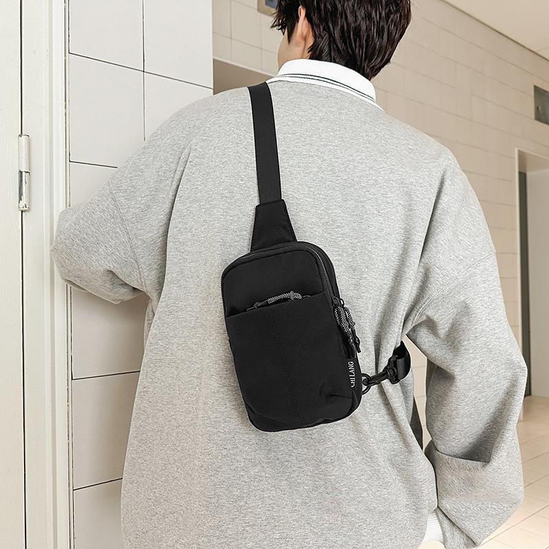 Sports travel breast bag men's and women's tide brand outdoor running shoulder small backpack canvas ultra-light girls' messenger bag summer