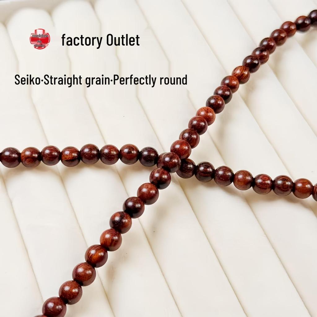 Large-Leaf Yellow Pear Wood Mala Bracelet with 108 Buddhist Beads, High-Density Kang Pear Rosewood for Women