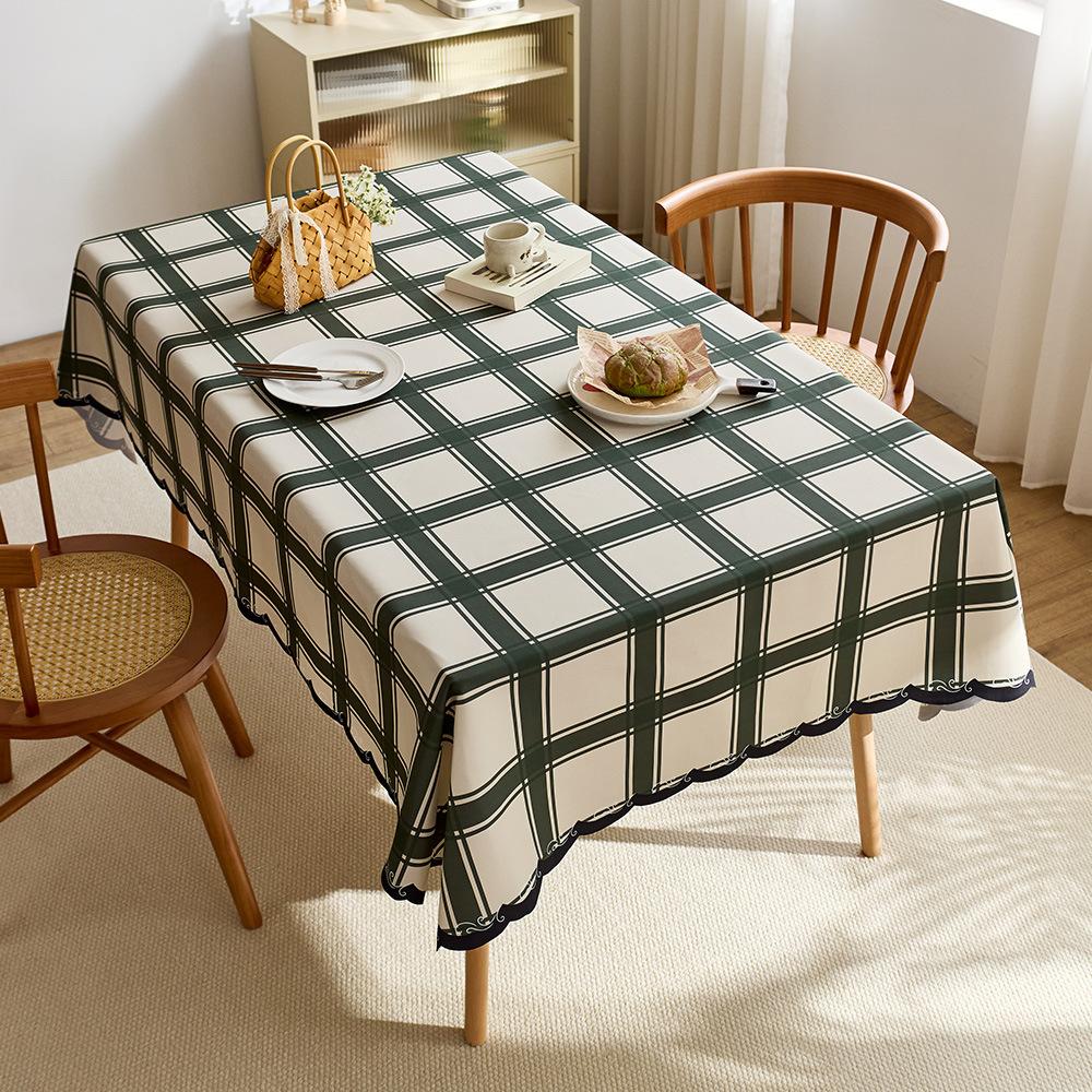 Tablecloth waterproof and oil-proof cartoon coffee cat cute student desk coffee table table mat dining table decorative cloth