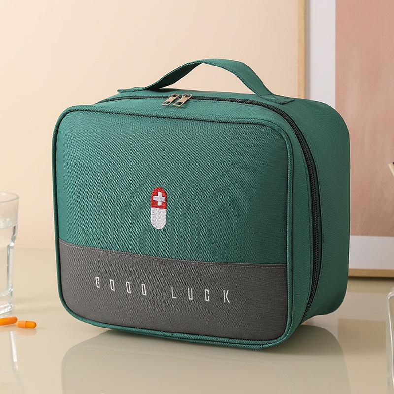 

Коробка для хранения лекарств Портативная сумка первой помощи для дома Ручная кладь Дорожная классификация Хранение лекарств Аптечка первой помощи зелёный