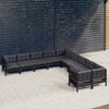Day and Night - Day and Night Garden Furniture 10 Pieces with Black Pine Wood Cushions