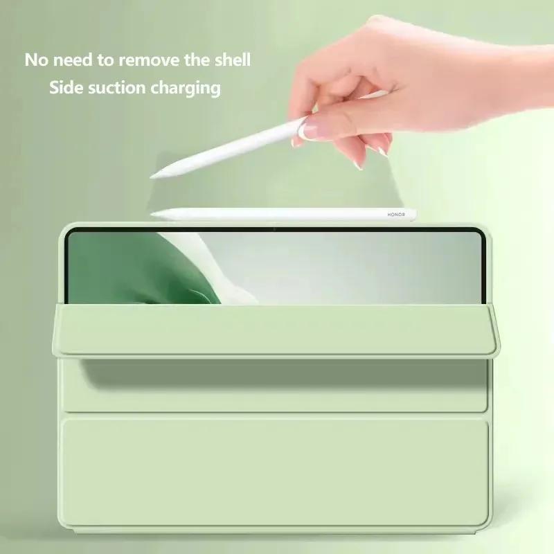 Honor MagicPad 2 Kılıfı 12.3 inç PU Deri Yumuşak Silikon Arka Stand Tablet Kabuğu Honor MagicPad 2 MagicPad2 12.3 Kılıfı