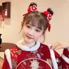 Tang Suit New Year Hair Rope Hanfu Headwear Red Bow Hair Ring Children's New Year Headwear  Winter