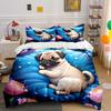 Cute Pug 2/3 Piecebedroom setChildren'sGift Teenagers Adulte Microfibre Double Bed Single Bed DuvetCover with ZipRoom Decor
