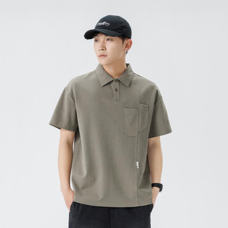 

Summer New Lapel Polo Shirt Men s Short-sleeved T-shirt Men s Lapel Thin Short T-top 3XL