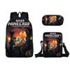 Minecraft Cartoon Game Character Printed Children Large Capacity Backpack