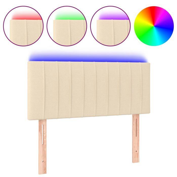 VidaXL Tête de Lit à LED Meuble de Chambre à Coucher Accessoire de Lit Simple Tête de Cadre de Lit Intérieur Crème 3121837