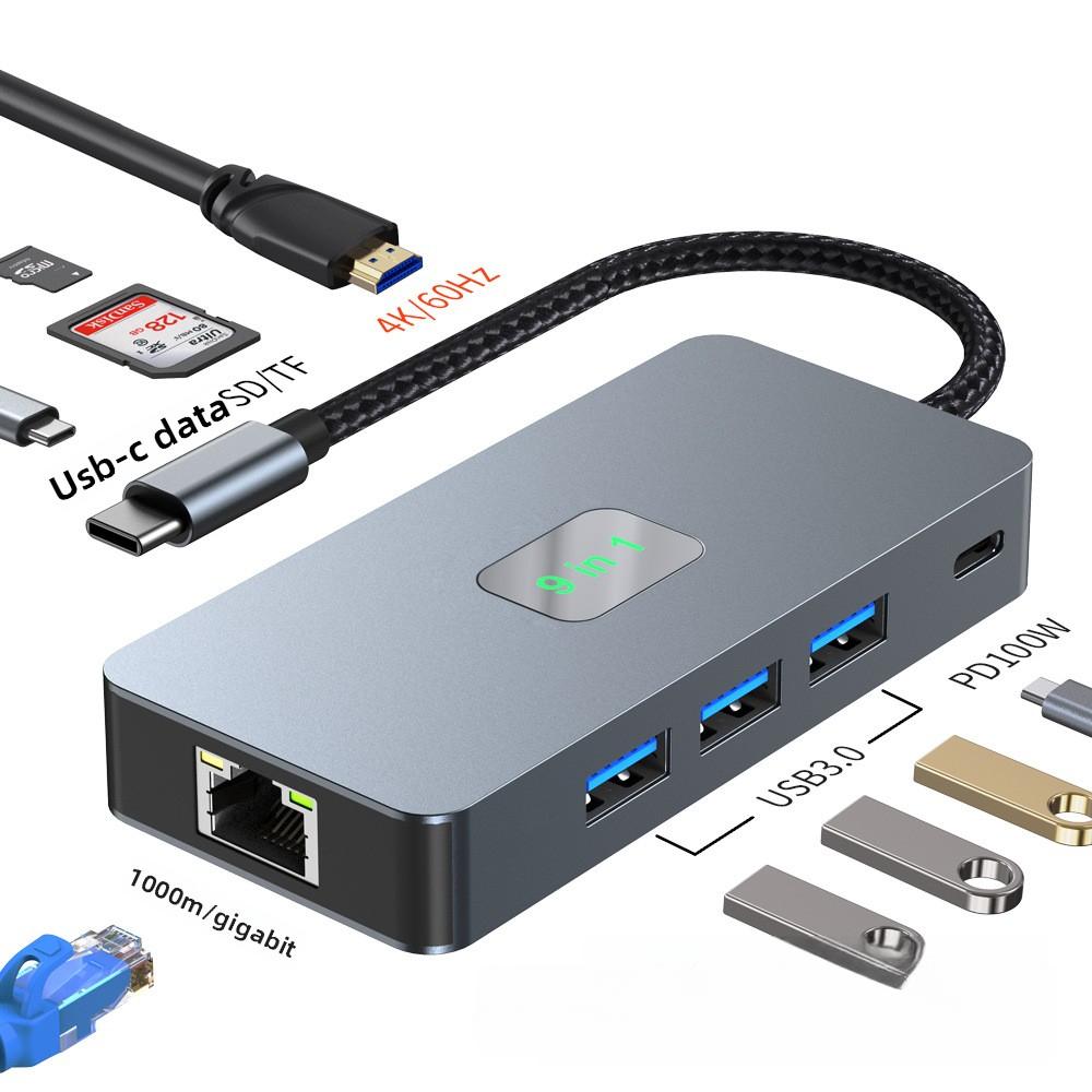 HD 4K 60Hz Dual Display Multi-Screen 11-in-1 USB Hub Multi-Port Laptop Type-C Docking Station