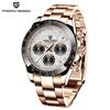 PAGANI DESIGN 40MM New V2 Gold Brown Color Dial Classic Luxury Men Quartz Watch VK63 Sapphire Retro Chronograp Watches for men