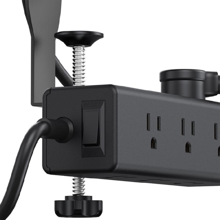 Clamp Mounted MultiCharging Hubs 13AC Outlets USB C Port PD20W Fast Chargers ABS Fireproof Housing Office Essential