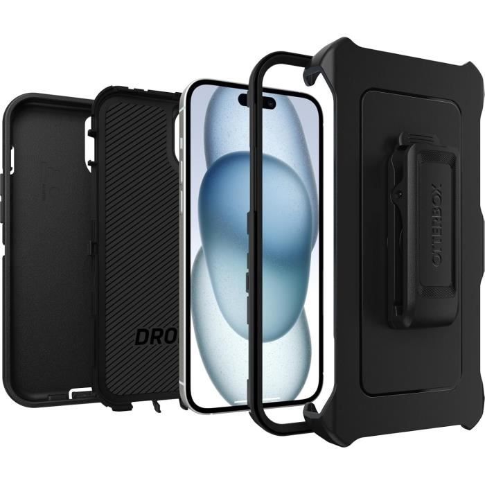 Coque de protection - otterbox - defender - iphone 15 plus - iphone 14 plus - noir