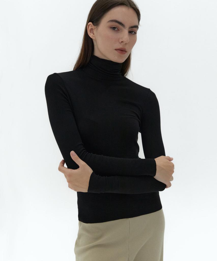 38 Come On Common 21Au Soft Slim Turtleneck T-Shirts (Black)