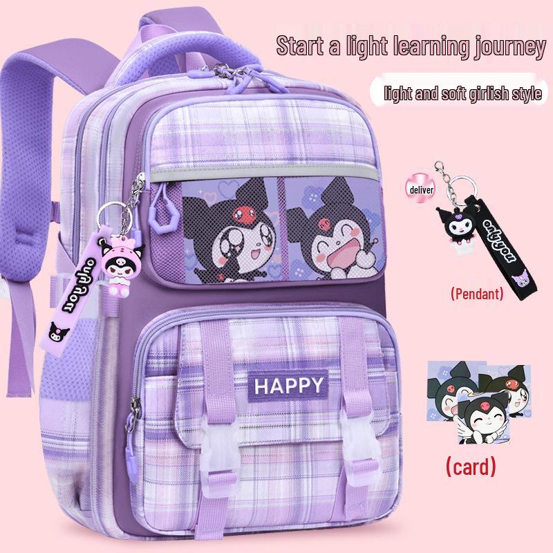Lightweight Backpack for Girls Grades 1-9: Large Capacity, Spine Protection, Load Reduction