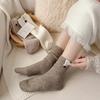 Button Label Mid-Tube Socks Middle Tube Snow Boot Socks Fashion Knitted Socks