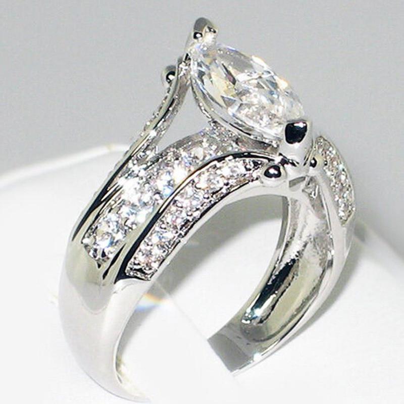 Coppers Set Women Rings with Marquise Cubic Zirconia Luxury Trendy Engagement Wedding Party Female Jewelry New